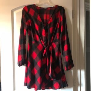 Express Buffalo Plaid Print Dress Size Small